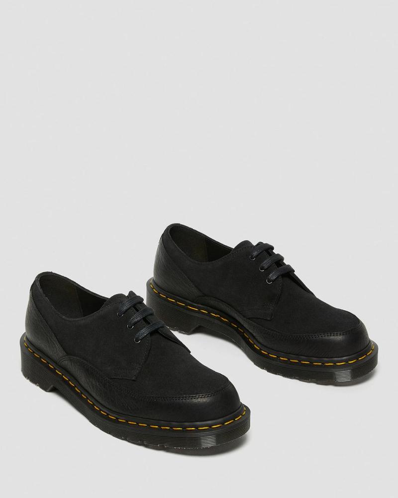 Men's Dr Martens 1461 Guard Made in England Leather Lace Up Shoes Black | AU 579YXF